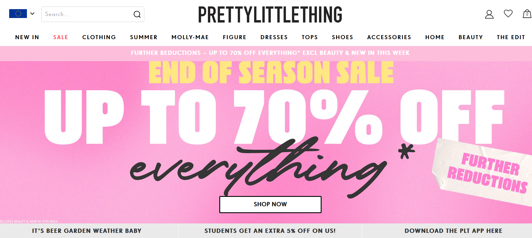 55% Off PrettyLittleThing Coupon Code - November 2023